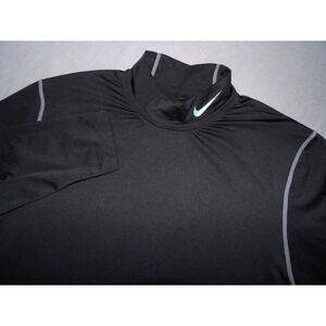 Nike GOLF Dri-Fit Tour Performance Black Mock Stretch Athletic Shirt Men's Large